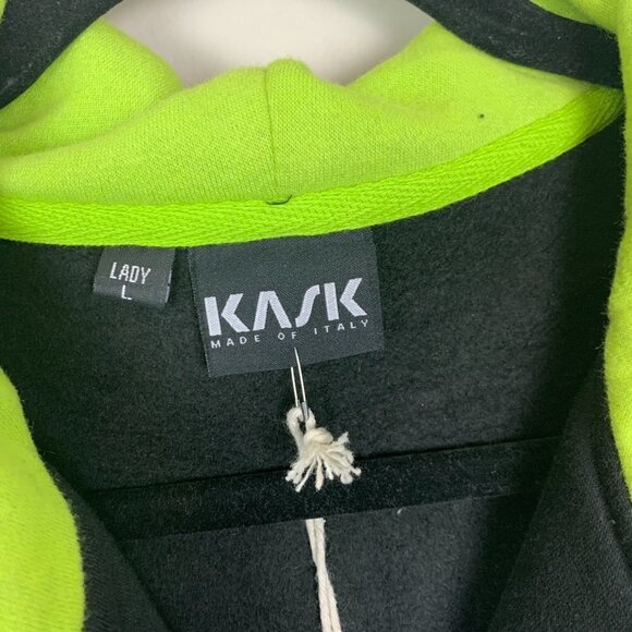 KASK Equestrian Black & Neon Green Zip Up Hoodie - Size Large - NEW - Picture 2 of 8
